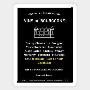 Burgundy Bordeaux Wine France Pommard Chablis Sticker